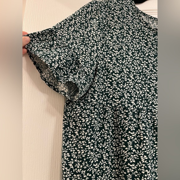 SHEIN Floral Babydoll Tiered Green Flowy Mini Dress - Picture 8 of 9